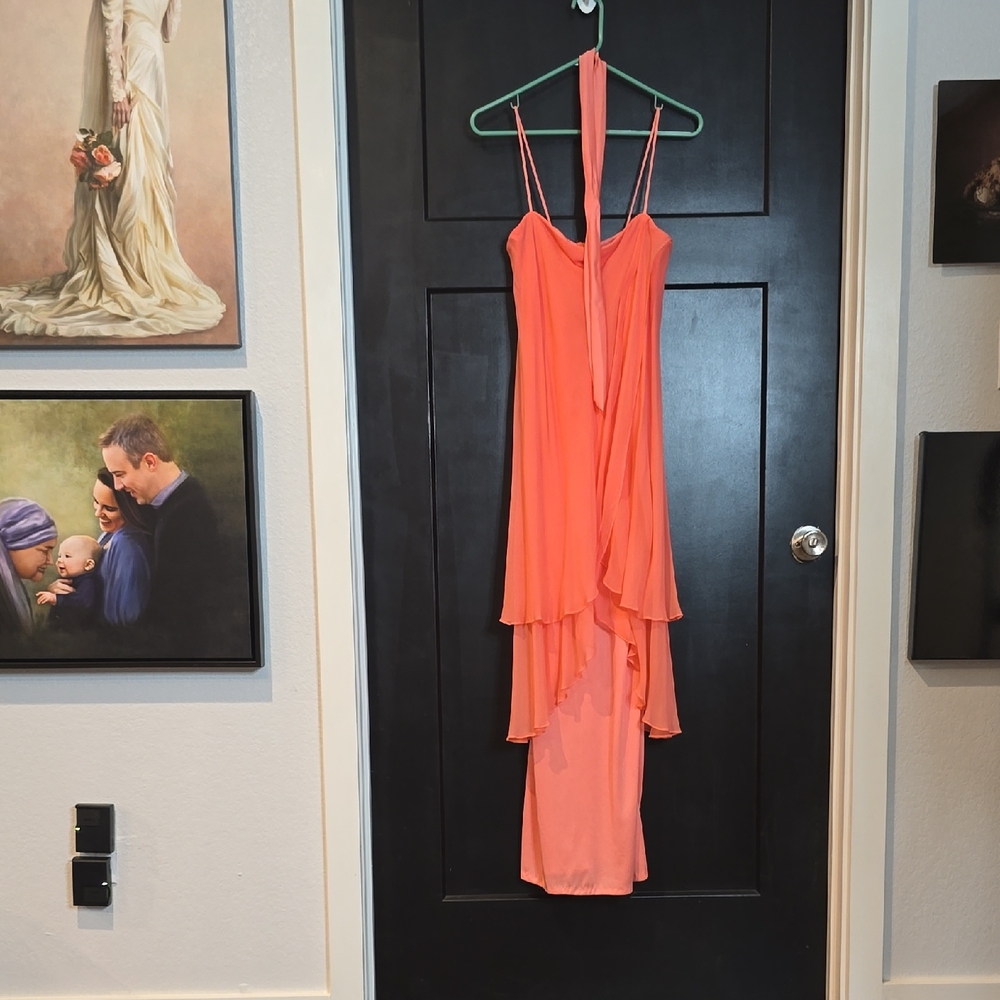 Elegant Vintage Coral Dress by Joy Stevens Collection